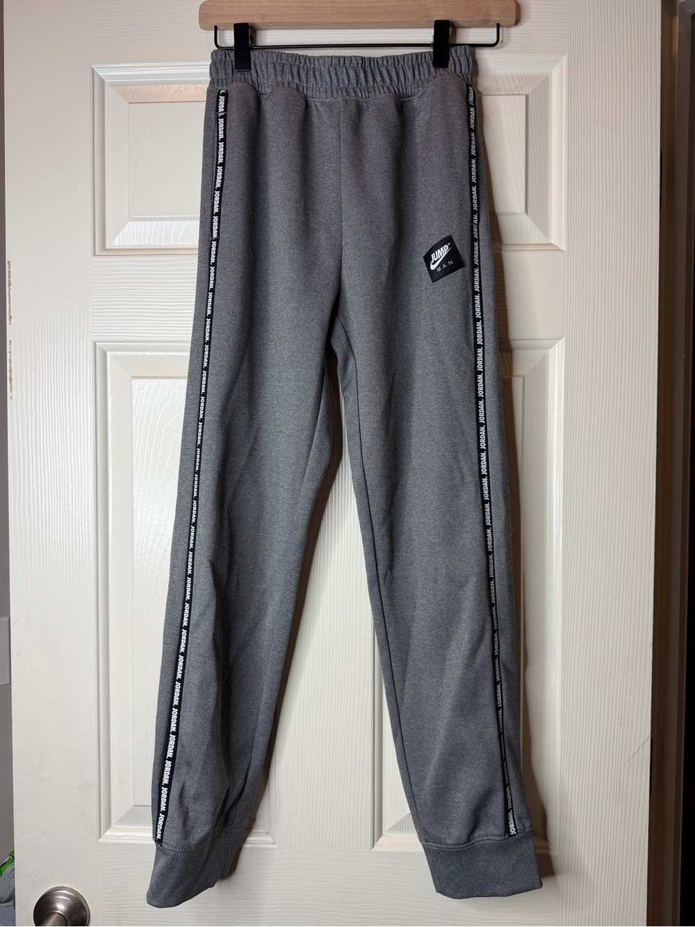 Jordan Kids' Gray Joggers with Black Side Tape